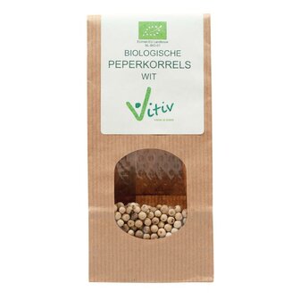 Peperkorrels wit bio Vitiv 250g