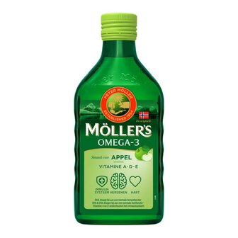 Omega-3 levertraan appel Mollers 250ml