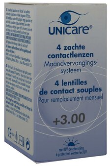 Maandlenzen +3.00 Unicare 4st