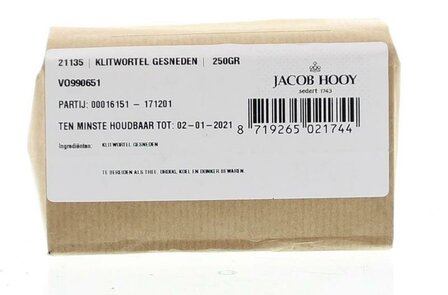 Klitwortel gesneden Jacob Hooy 250g