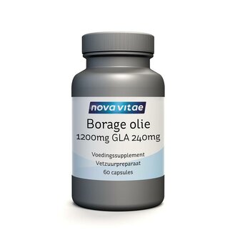 Borage olie 1200 mg GLA 240 mg Nova Vitae 60ca