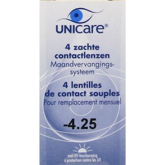 Maandlenzen -4.25 Unicare 4st