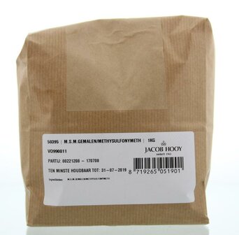 MSM gemalen methylsulfonylmethaan Jacob Hooy 1000g